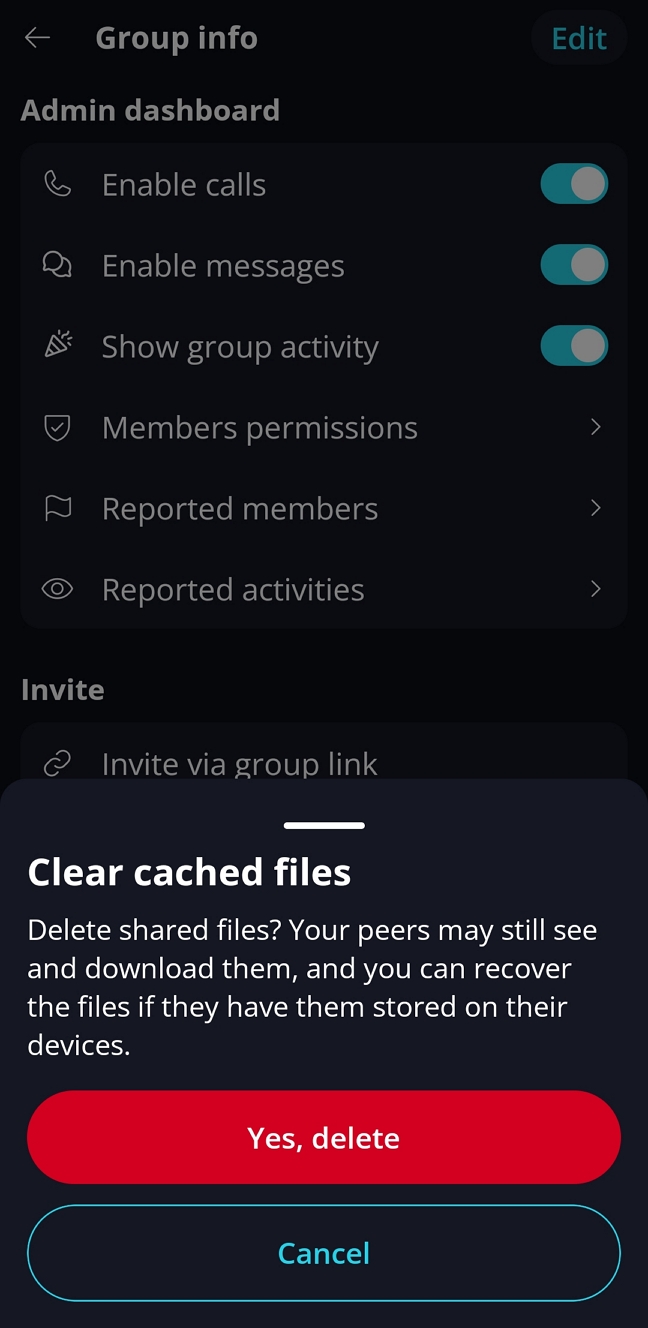 Clear Cache 🧹 · Mobile Confirm the removal when prompted.