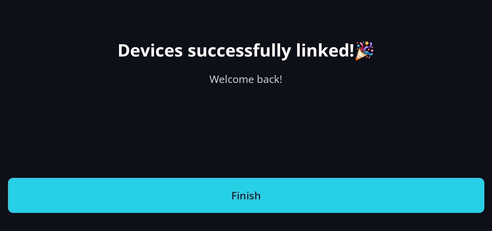 Link Devices · Confirm Setup If using the link: paste the link copied from your existing device.