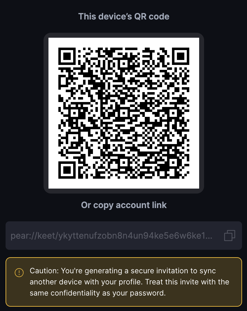 Link Devices Use the QR code to scan later.
