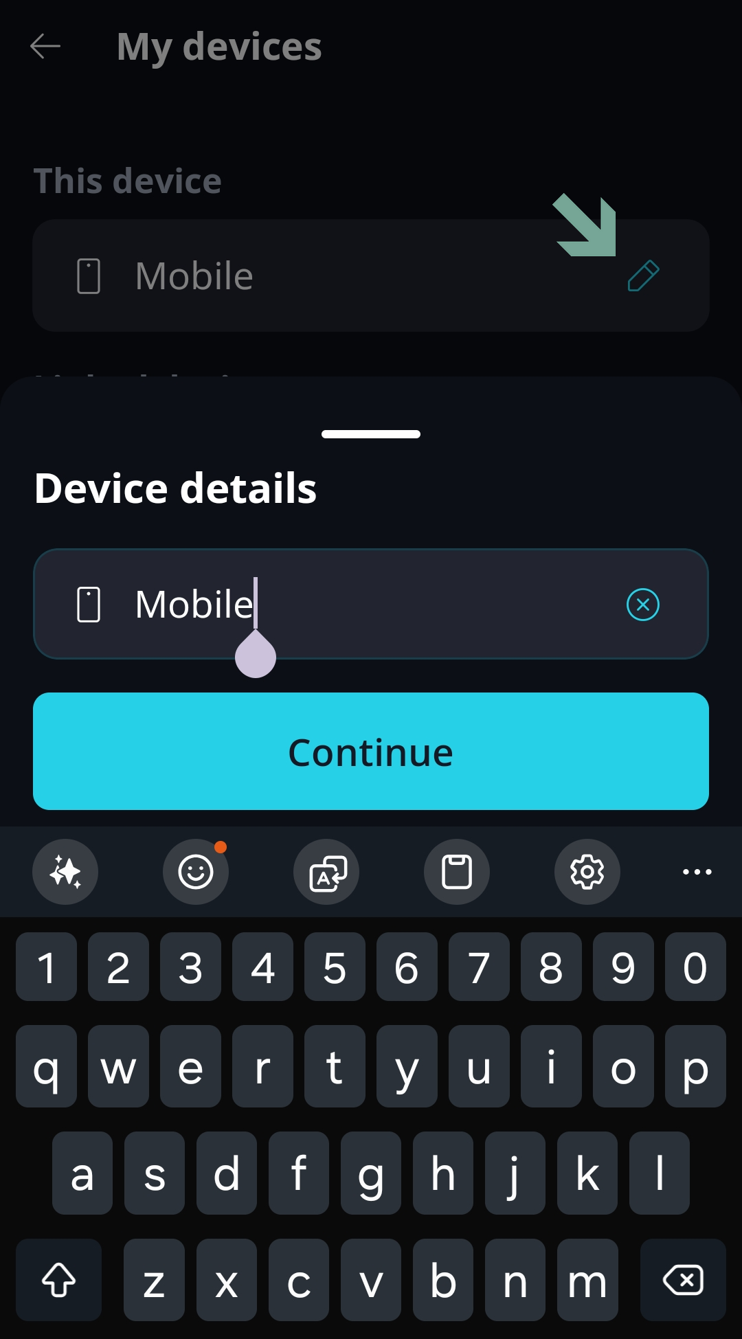 Link Devices To rename other devices, repeat this process from their own 'My devices' menu.