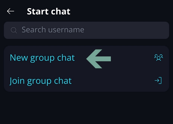 Create a Group π² Β· Mobile 2. Select 'New group chat' :.