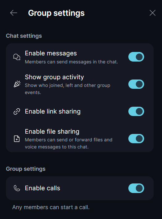Group Moderation ⚖️ As a group Moderator or Administrator, you have access to the following settings:.