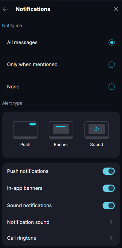 Notifications · Desktop Go to 'Profile' / 'Notifications' to specify how and when you receive notifications and customize sound and….