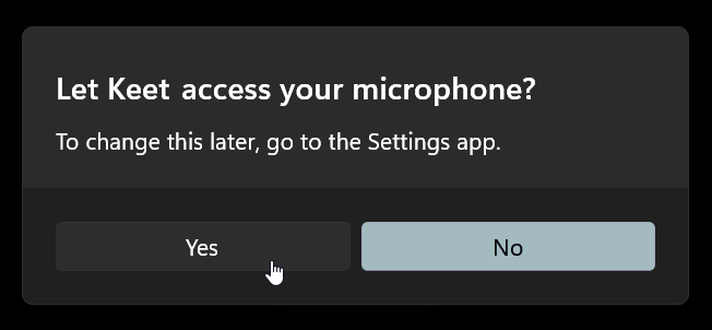 Sound issues Please note that after the update or reinstall the OS may request microphone access once again.