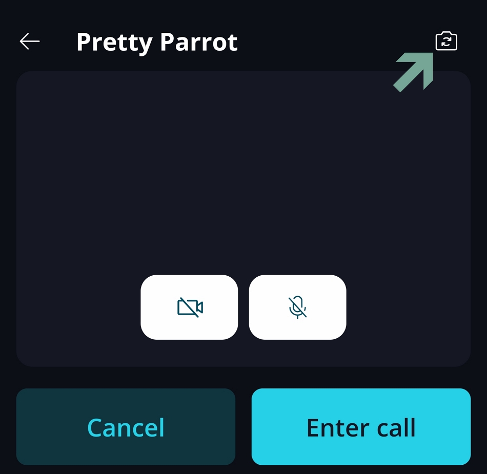 Video issues To switch cameras when calling from your mobile device, tap 'Flip camera' �� icon.